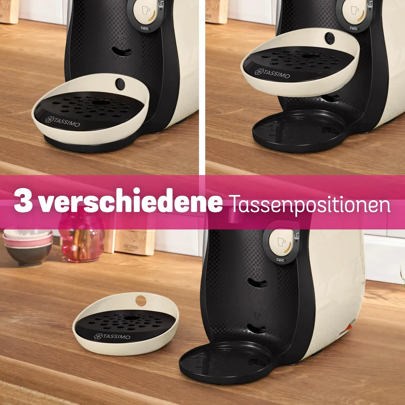 Капсульная кофемашина Bosch Tassimo Happy Friendly TAS107E 1400 Вт, кремовый/черный, фото №8 Капсульная кофемашина Bosch Tassimo Happy Friendly TAS107E 1400 Вт, кремовый/черный, фото №8