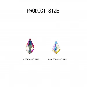 Стразы для ногтей NICENEEDED, набор из 40 штук каплевидных плоских страз и 40 штук кристаллов в форме кайта для украшения ногтей, драгоценных камней (стиль 1) synthetic.ua - Фото 1