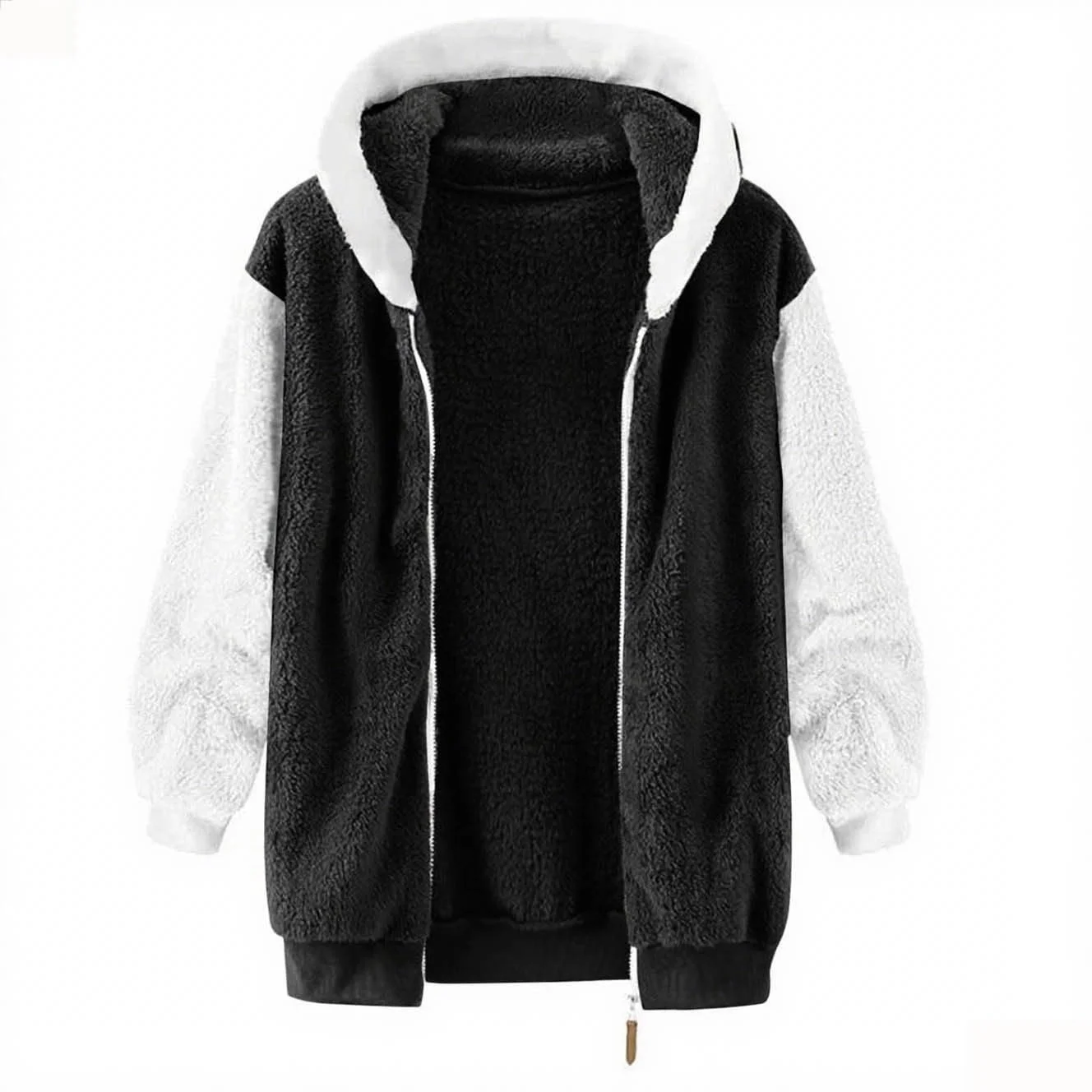 Флисовая Куртка с Капюшоном для Девочек с Длинными Рукавами Удобная Верхняя Одежда Практичные Карманы Однотонное Пальто для Детей Малышей в Зимнем Дизайне, фото №2