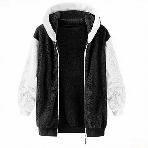 Флисовая Куртка с Капюшоном для Девочек с Длинными Рукавами Удобная Верхняя Одежда Практичные Карманы Однотонное Пальто для Детей Малышей в Зимнем Дизайне synthetic.ua - Фото 1