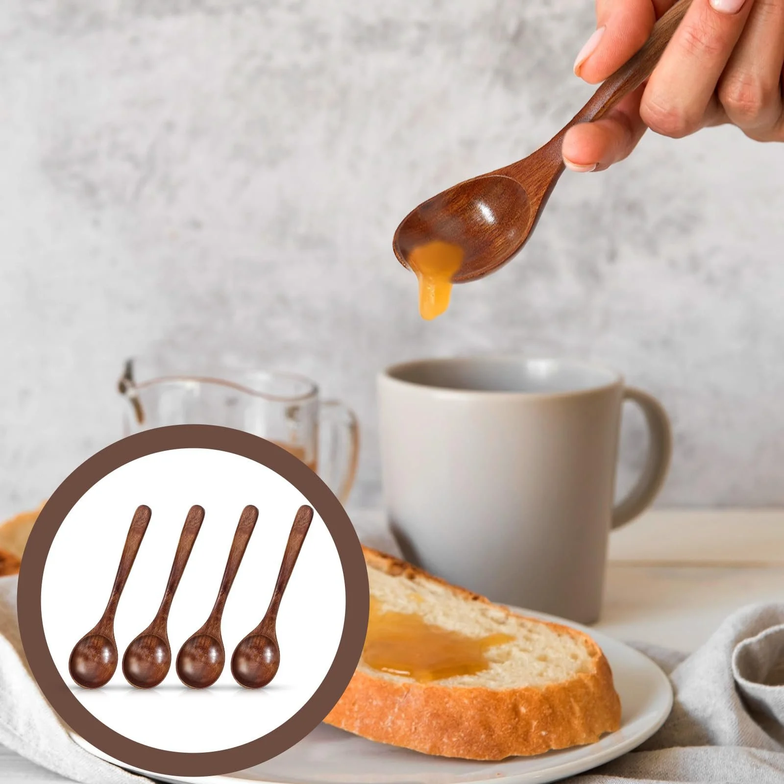 Ложка дерев'яна Cobee, 18.5 см, набір 4 шт., фото №7