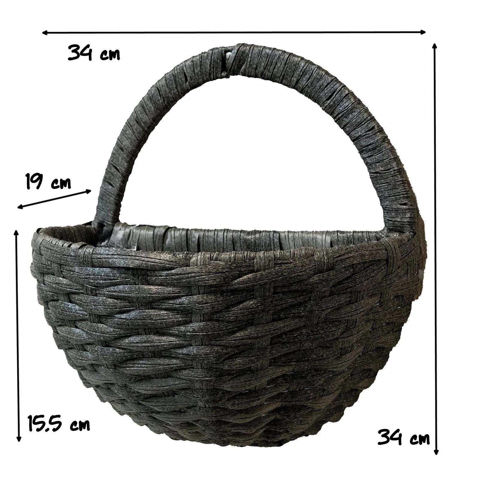 Настінний кошик DARO DEKO Polyrattan Round Круглий Плетений Коричневий 34 x 19 см, фото №5
