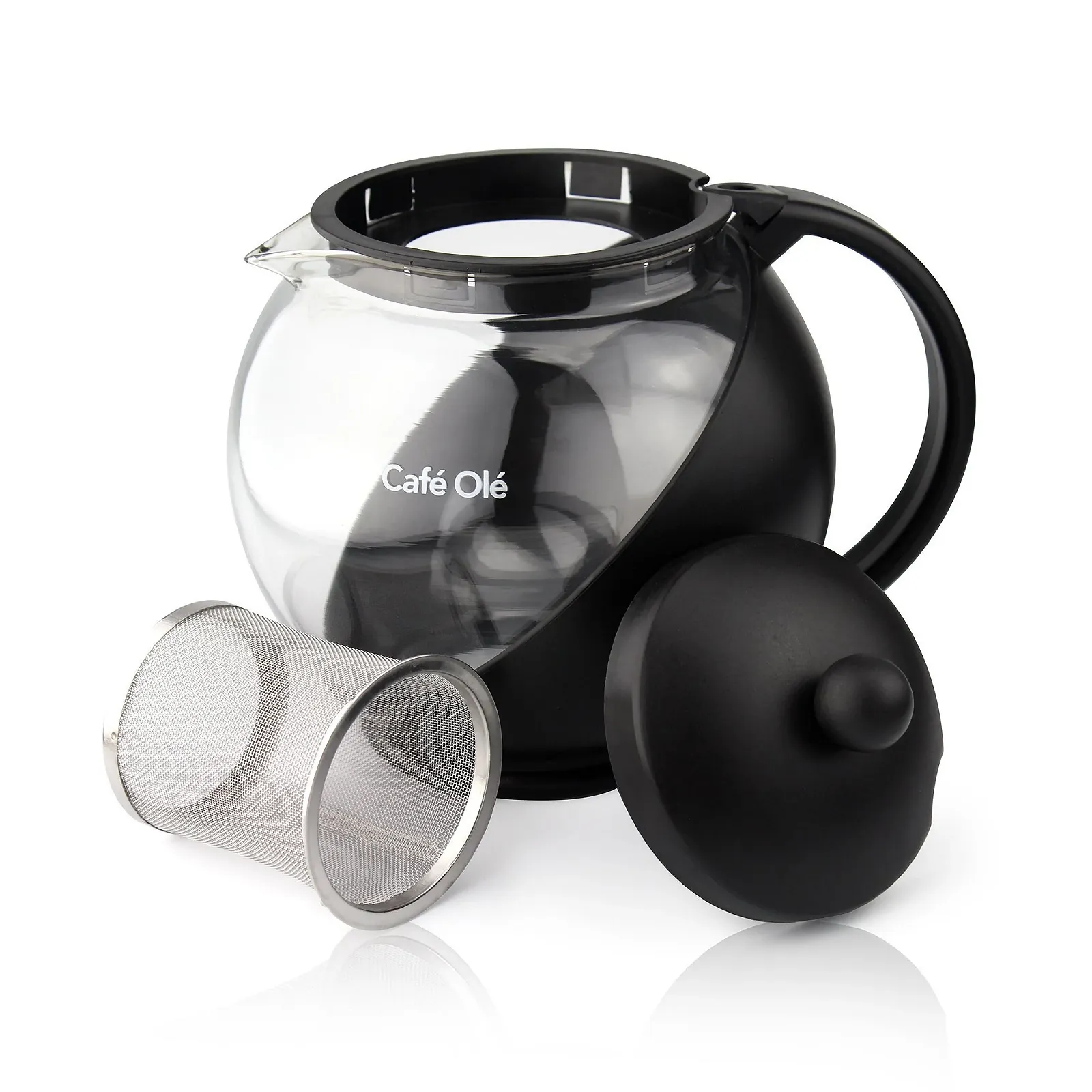 Чайник-заварник Grunwerg Caf
Ole для листового чаю з кошиком для заварювання, скляний Чайник-заварник, чорний, 1,20 літра, фото №2 Чайник-заварник Grunwerg Caf
Ole для листового чаю з кошиком для заварювання, скляний Чайник-заварник, чорний, 1,20 літра, фото №2