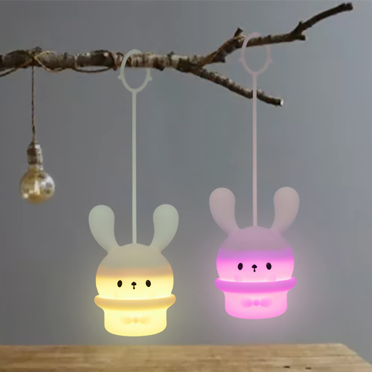 Светильник Zerodeko Pack of 3 Long Ear Rabbit Silicone Lamp Разноцветный, фото №4