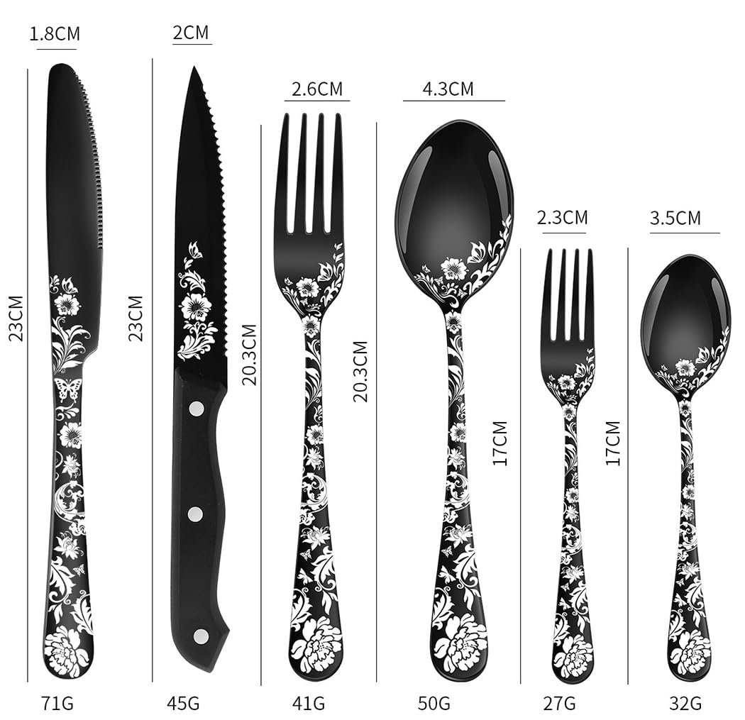 Набір столових приборів XIAOYU, 48 предметів, з ножами для стейків, нержавіюча сталь, для 8 осіб, фото №6 Набір столових приборів XIAOYU, 48 предметів, з ножами для стейків, нержавіюча сталь, для 8 осіб, фото №6