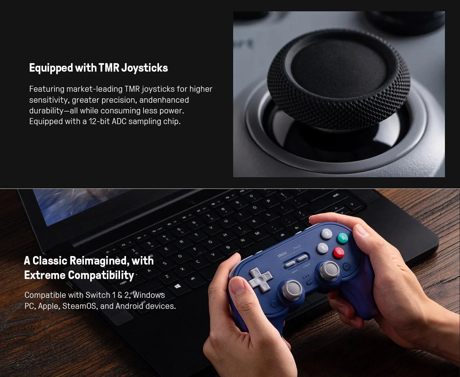 Геймпад 8Bitdo Pro 3 Windows/Android/Switch 2/macOS TMR Violet + Док-станция, фото №6