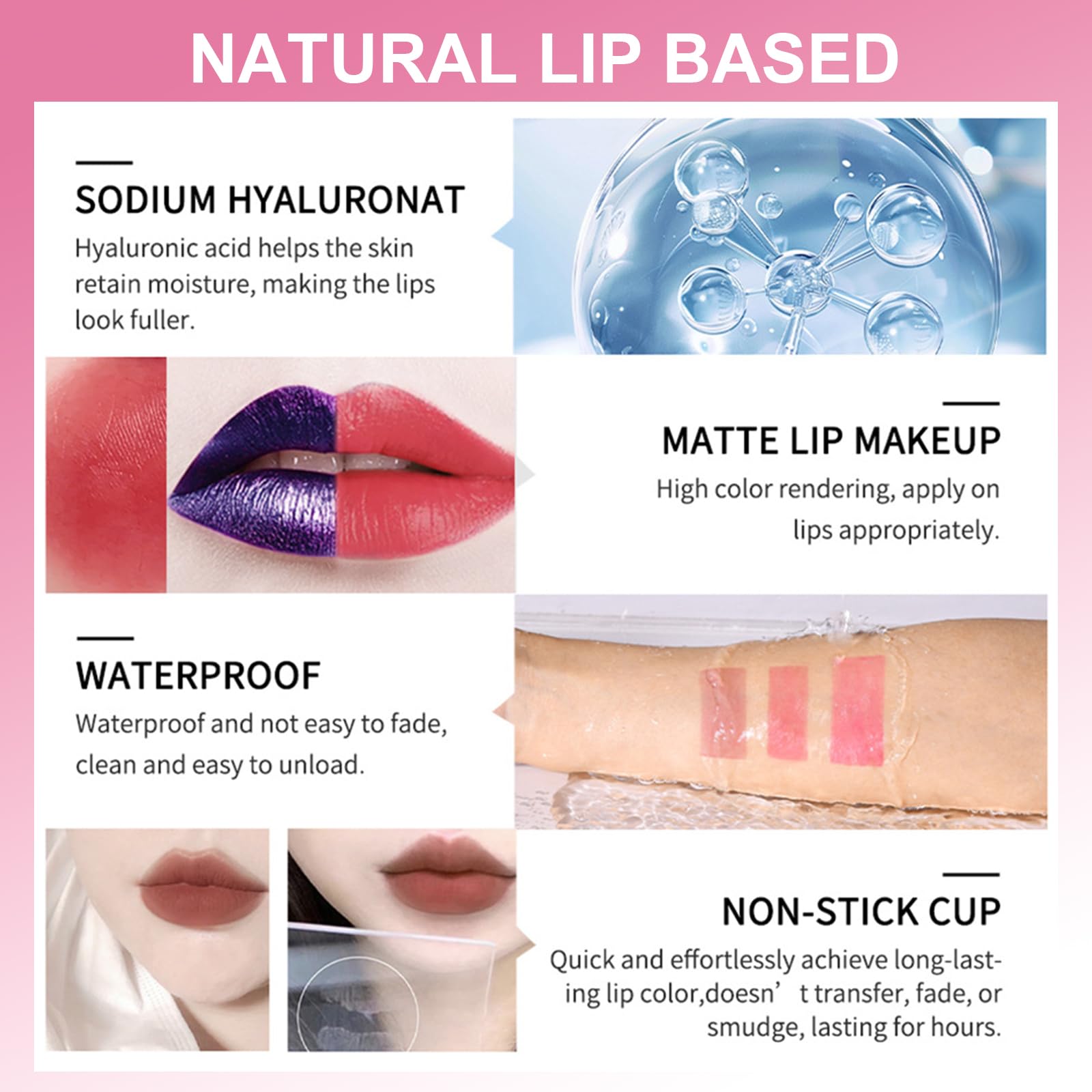 Блиск для губ Matt Lip Stain Peel Off Водостійка з гіалуроновою кислотою, фото №3