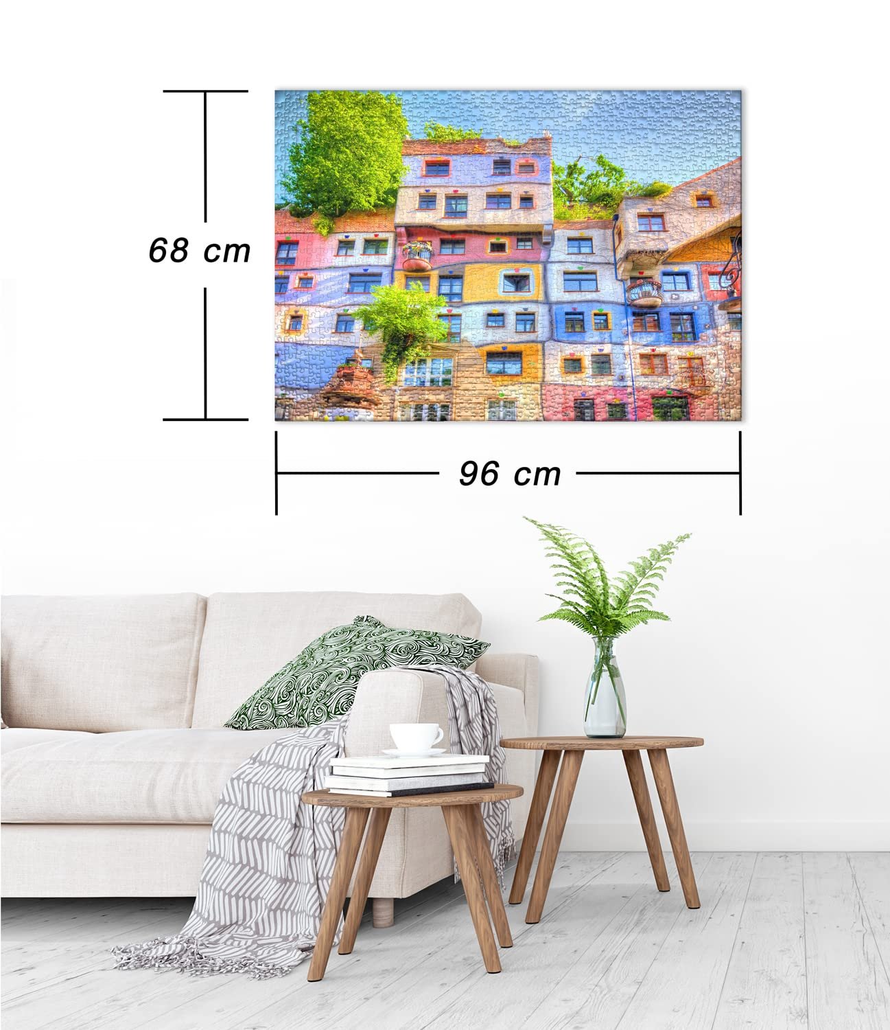 Пазл Ulmer Puzzleschmiede Hundertwasser House 2000 элементов Дом Хундертвассера Вена, фото №3