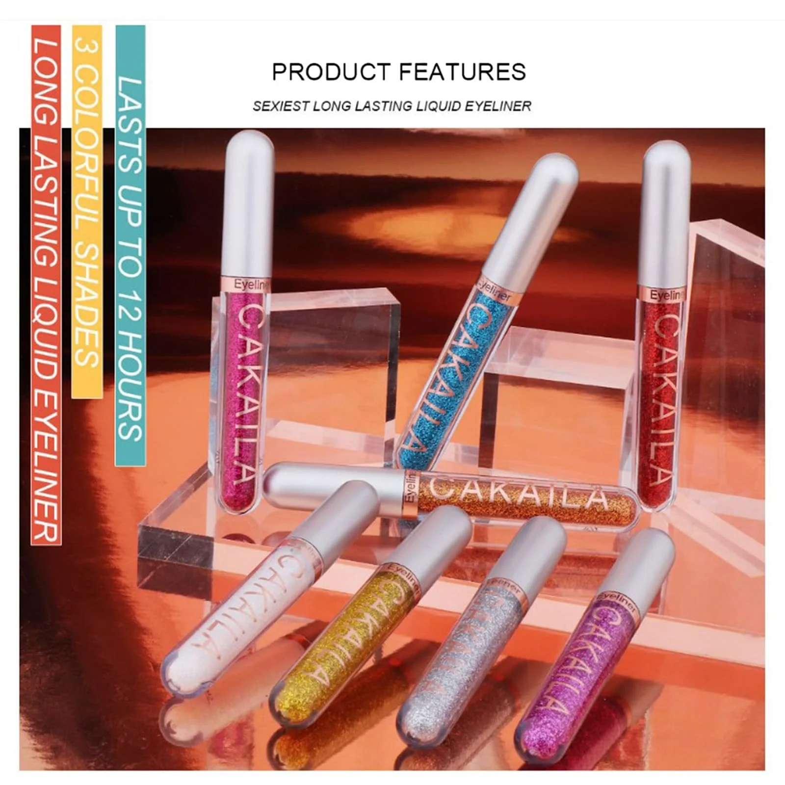 Жидкая Подводка для глаз Welhammsae 8 цветов, водостойкая, не размазывающаяся, матовая, фото №3 Жидкая Подводка для глаз Welhammsae 8 цветов, водостойкая, не размазывающаяся, матовая, фото №3