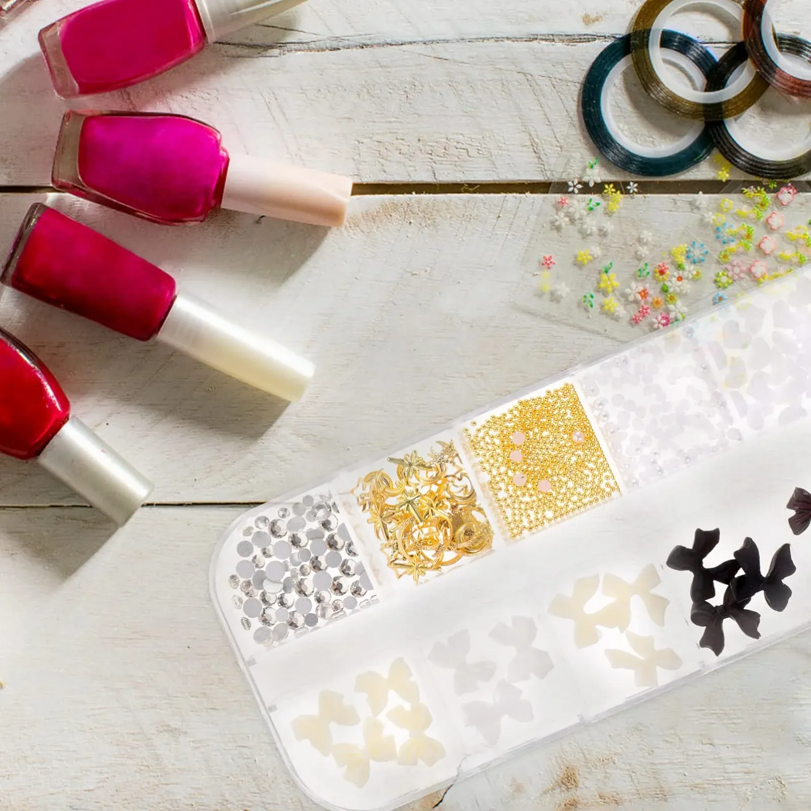 Стразы для ногтей COHEALI Черные 4 коробки Аксессуары для маникюра, фото №2