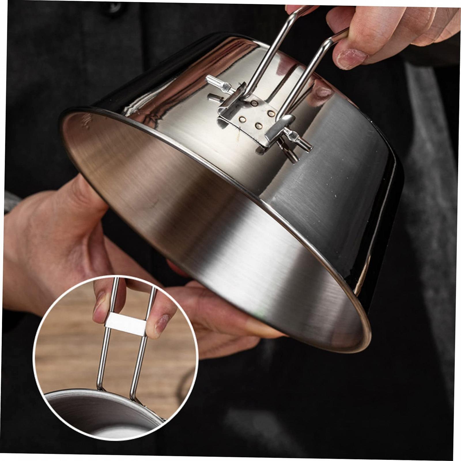 Миска Toddmomy 3st для кемпинга, суповая ложка, миски для воды из нержавеющей стали для кемпинга, компактный винный кубок, походные суповые ложки, чашка для кемпинга, чашка для пеших прогулок из нержавеющей стали 304, фото №7