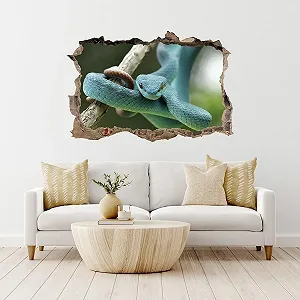 Наклейка на стіну DW000045 Змія рептилія Кам'яний ландшафт 90 см x 60 см Коричнева synthetic.ua - Фото 1