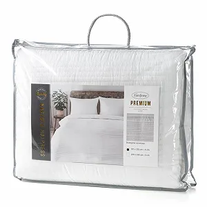 Покривало Eurofirany Оксамитове Tara з смужками Білий 220 x 240 см synthetic.ua - Фото 1