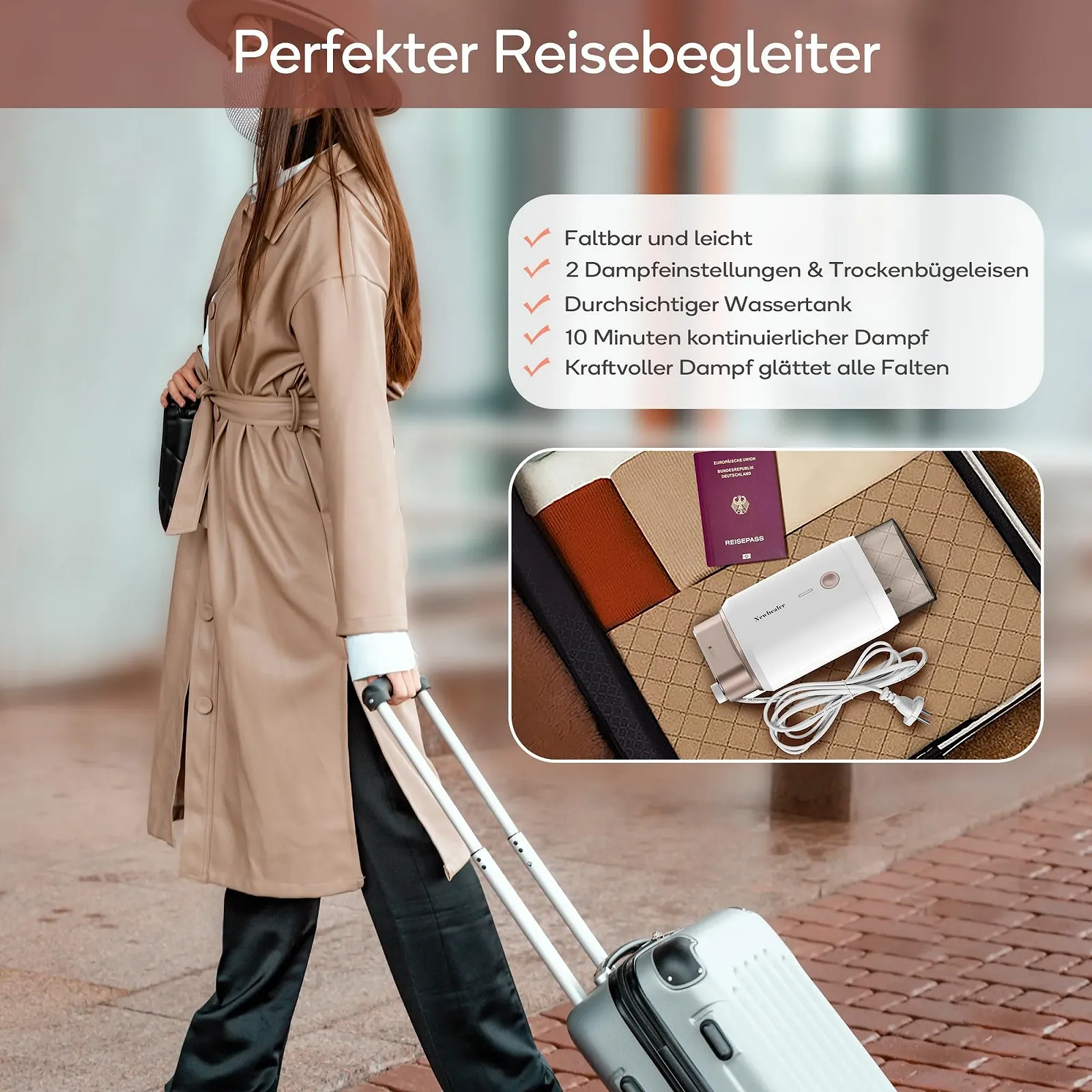 Отпариватель Newbealer 1200 Вт 180 мл Белый, фото №2