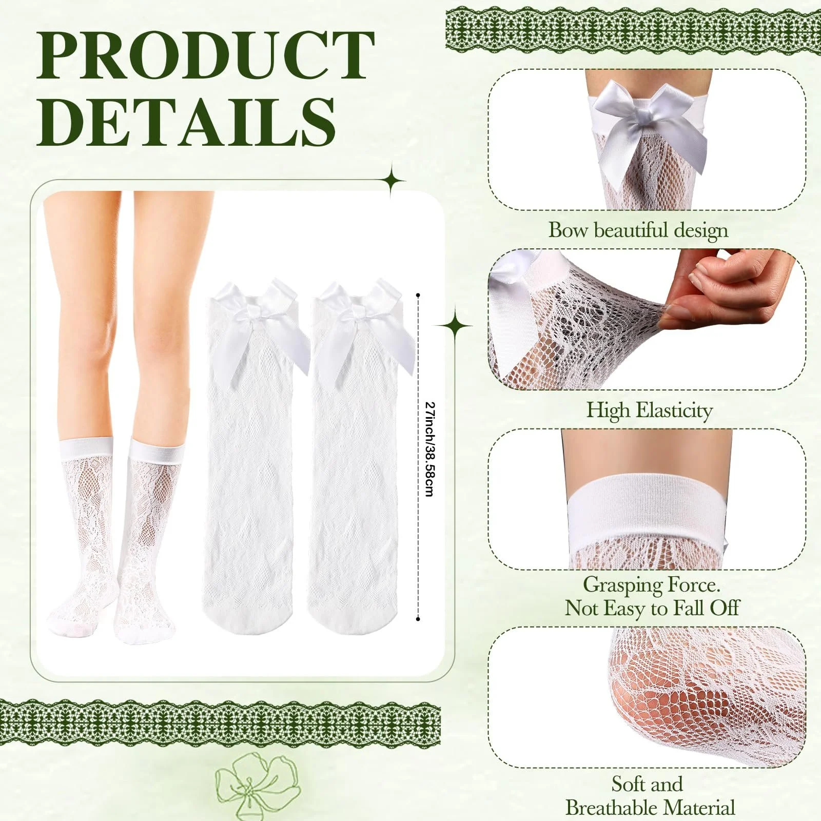 Жіночі шкарпетки до коліна SATINIOR для карнавалу, фото №2 Жіночі шкарпетки до коліна SATINIOR для карнавалу, фото №2