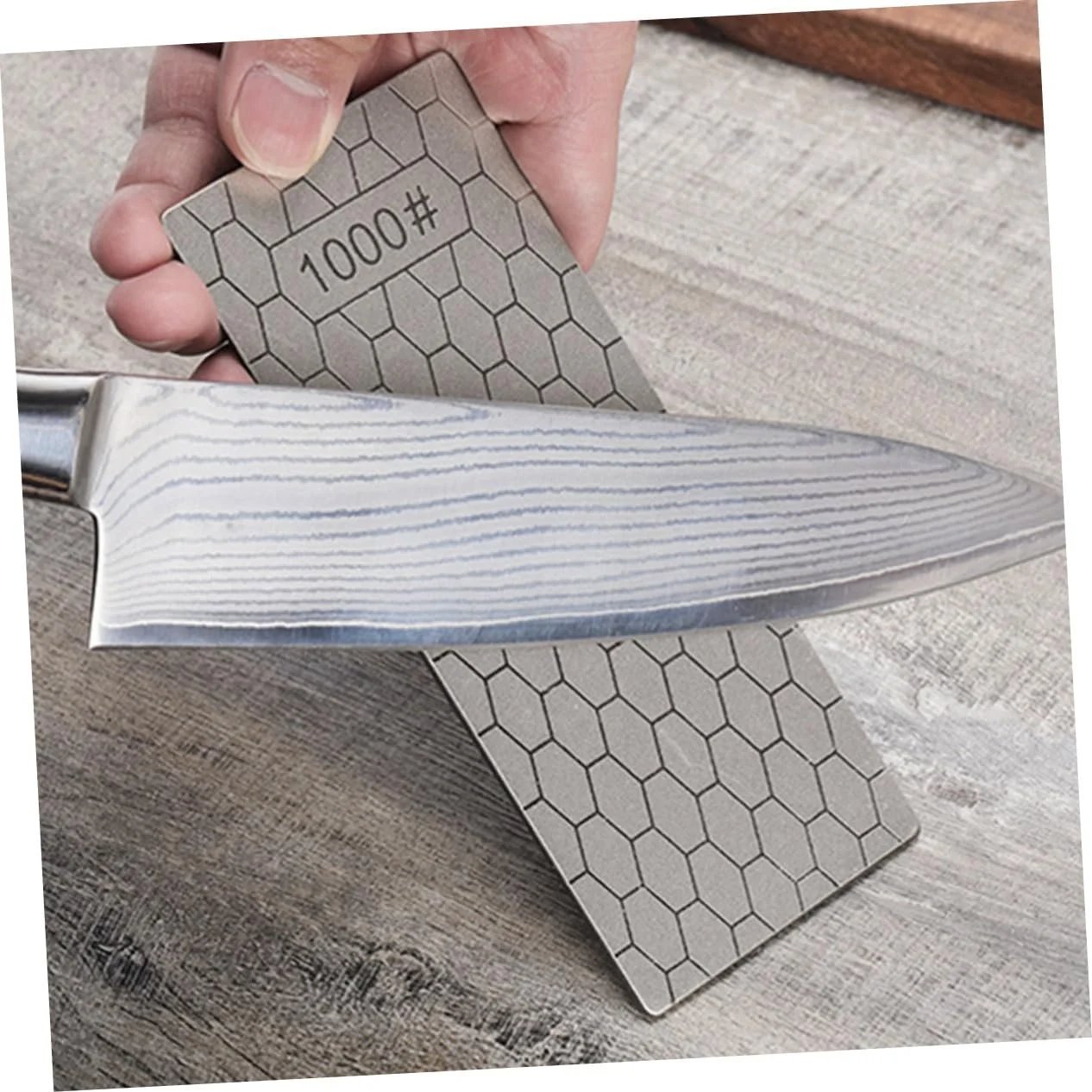 Набір інструментів для заточування ножів із 3 предметів круглий двосторонній з ручкою Diamond Silver, фото №7