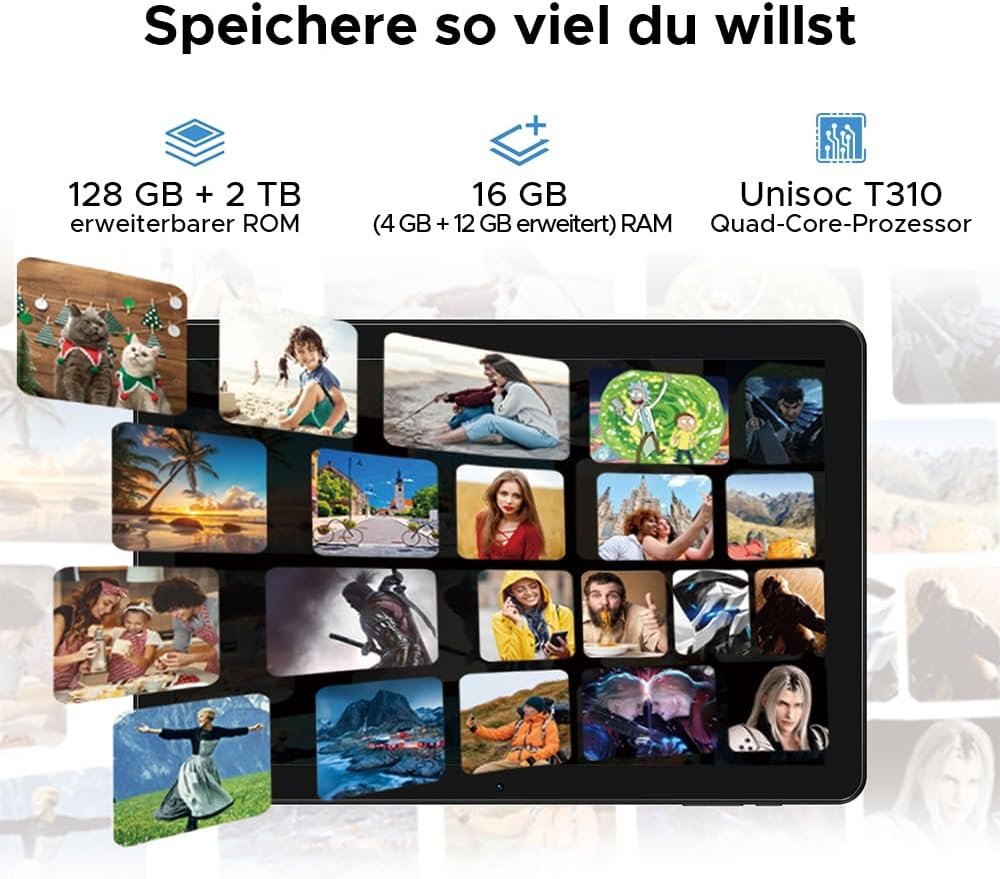 Планшет DOOGEE T10W 10.1" (4+12)/128 Гб 4G 2 SIM Android 15 8000 мАг Чорно-блакитний, фото №5