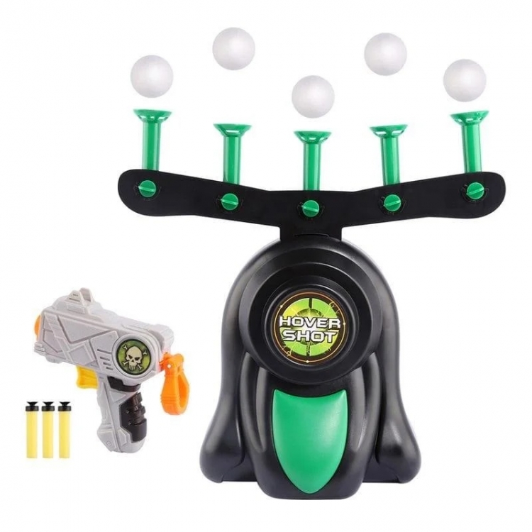 Интерактивная игра Воздушный тир пистолет с дротиками и летающими мишенями, фото №1