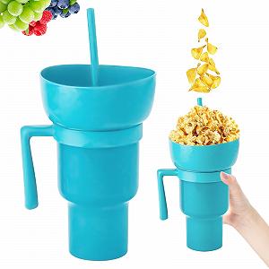 Кухоль для напоїв 2 в 1 для перегляду фільмів, для попкорну, цукерок - Фото 1