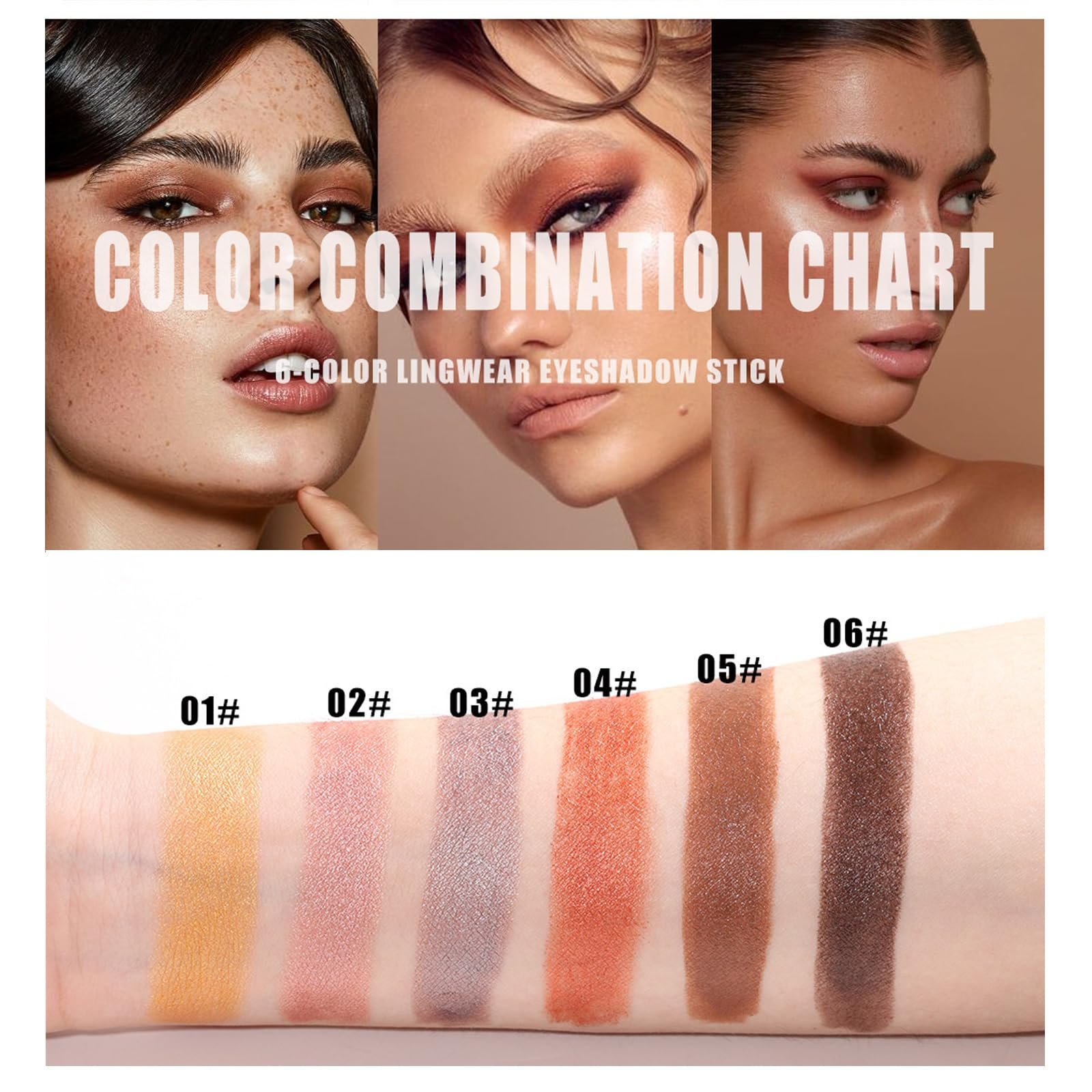 Набір Тіні Кремові Матові і Перламутрові 6 кольорів, фото №3