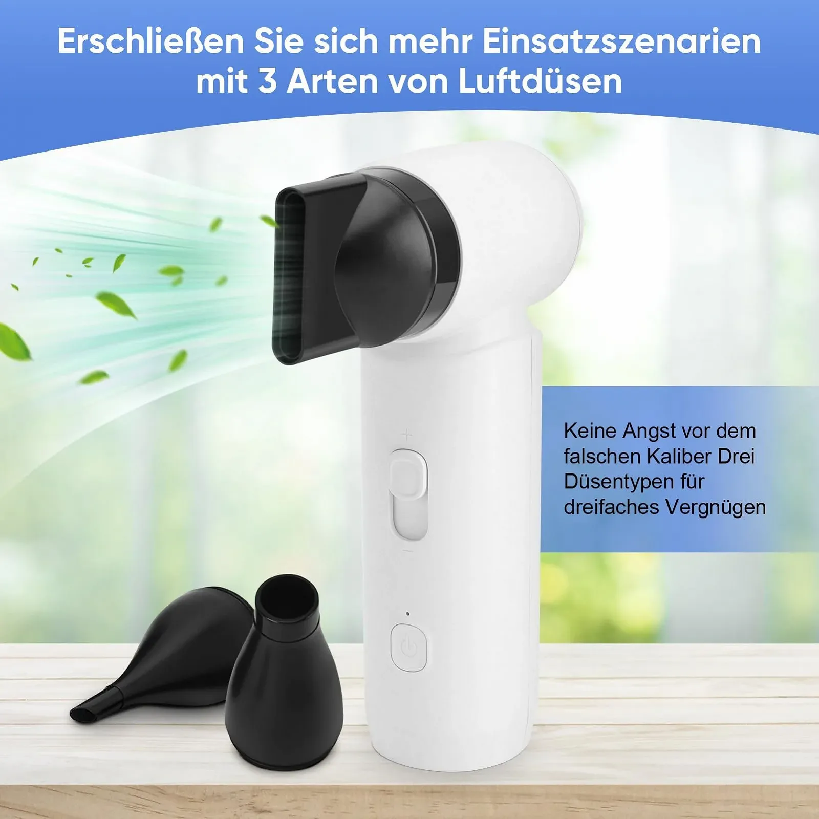 Електрична повітродувка 80,000 RPM Акумуляторна Type C 4500 mAh з 3 насадками, фото №8