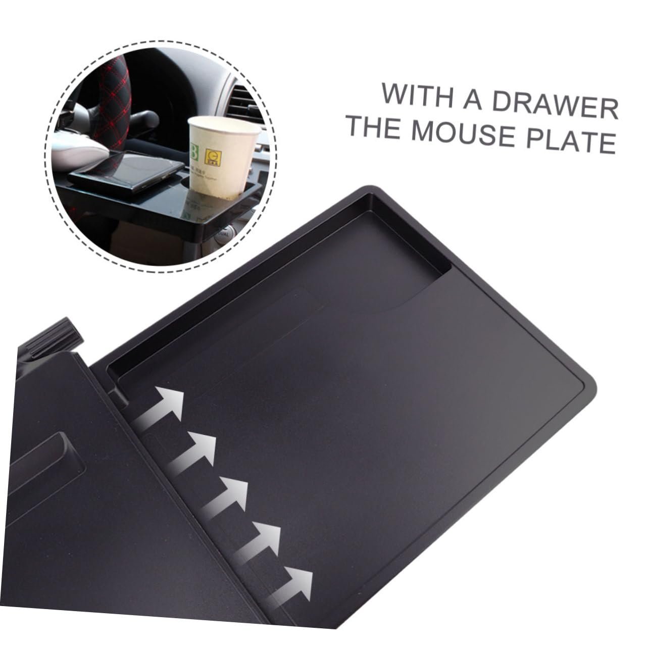 Автомобільний столик з шухлядою PC пластиковий стабільний та міцний з підставкою для мишки, фото №2 Автомобільний столик з шухлядою PC пластиковий стабільний та міцний з підставкою для мишки, фото №2