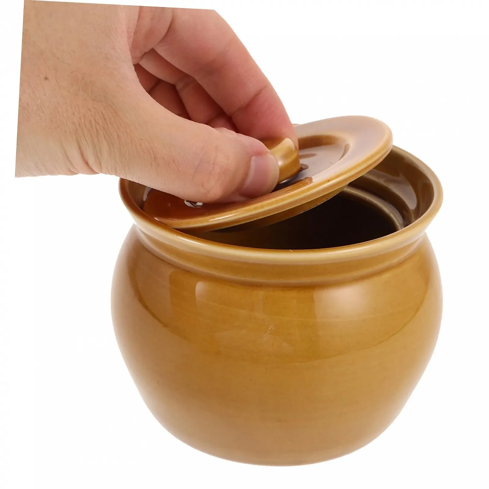 Каструля-керол PRETYZOOM керамічна з кришкою мала для супу та каші, фото №5