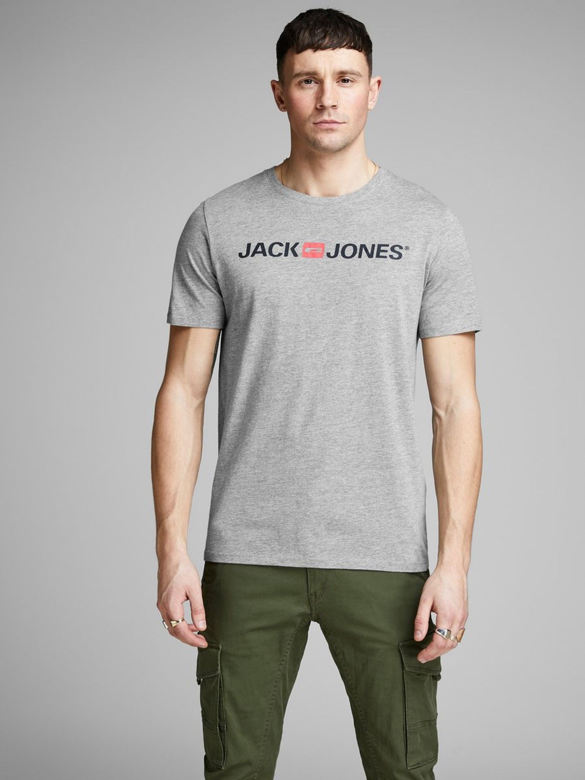 Футболка Jack&Jones 12137126 Light Серая S, фото №1