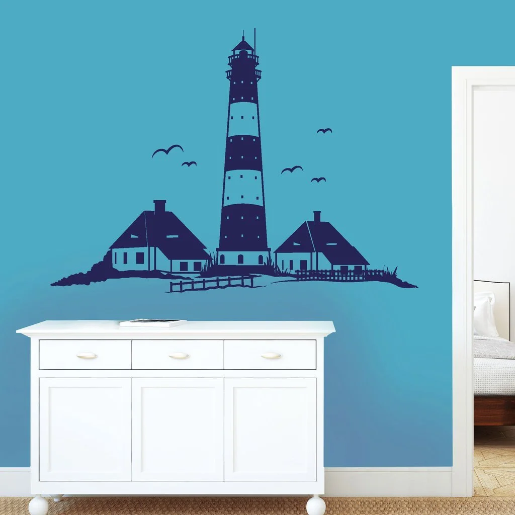 Наклейка на стену Wandtattoo-Loft Westerhever Lighthouse Темно-серый 55 x 76 см, фото №3