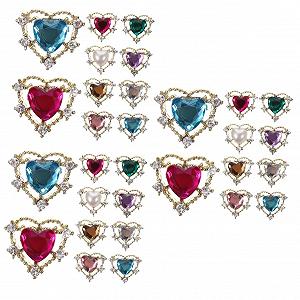 Аксессуары для ногтей Сердце 30 шт. Блестящие разноцветные украшения для маникюра для творческих дизайнов и личного стиля - Фото 1
