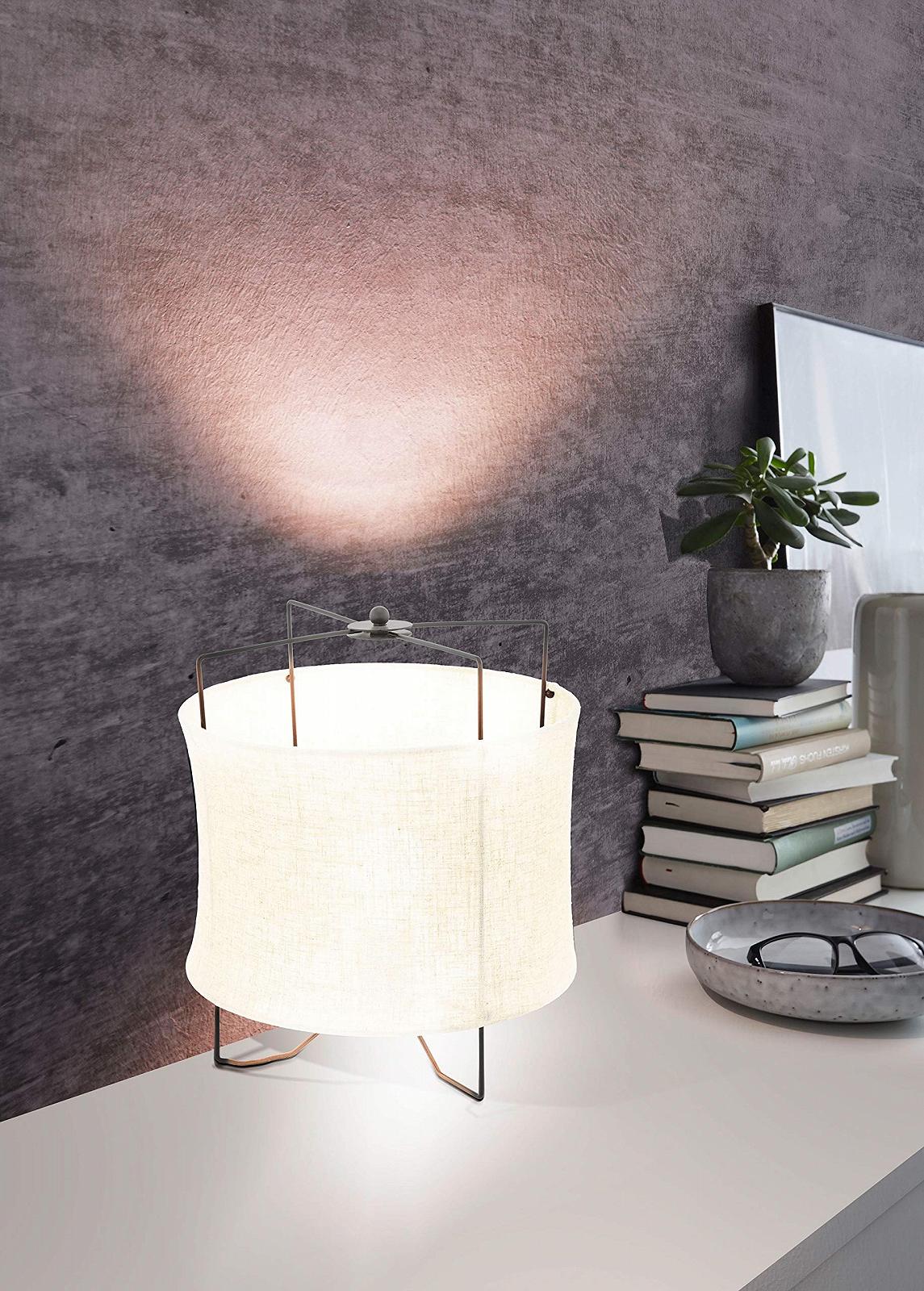 Настільна лампа EGLO Bridekirk Vintage Boho сталева текстильна чорна натуральна E27, фото №2