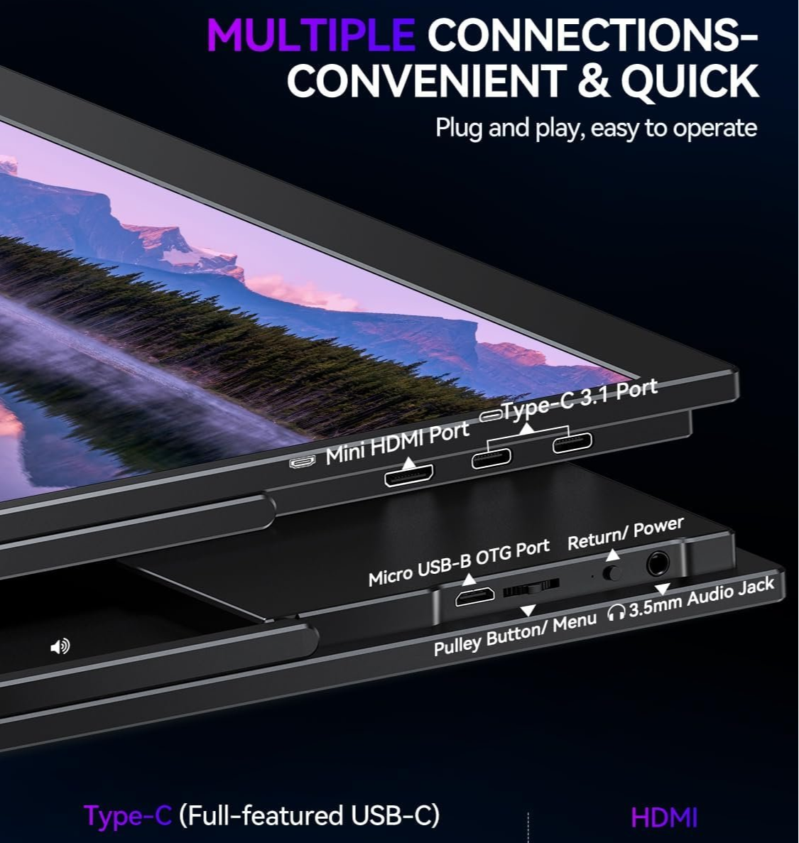 Монітор портативний 18" UPERFECT 2K IPS 120Hz, фото №6