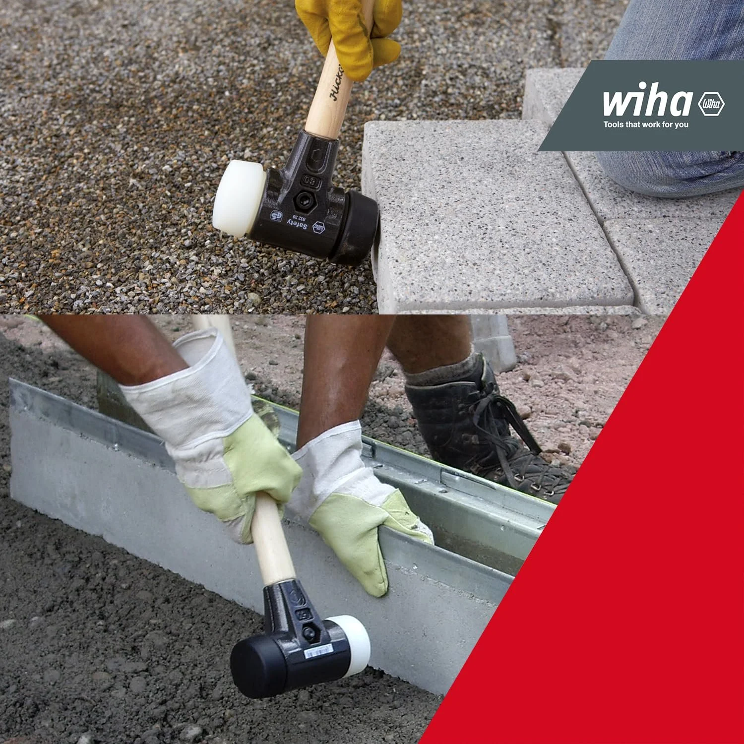 Набор мягких молотков Wiha Safety, деревянная ручка из гикори, круглый ударный наконечник диаметром 40 мм, резиновый молоток со смешанными ударными головками, 9 штук в коробке (44008), фото №5 Набор мягких молотков Wiha Safety, деревянная ручка из гикори, круглый ударный наконечник диаметром 40 мм, резиновый молоток со смешанными ударными головками, 9 штук в коробке (44008), фото №5