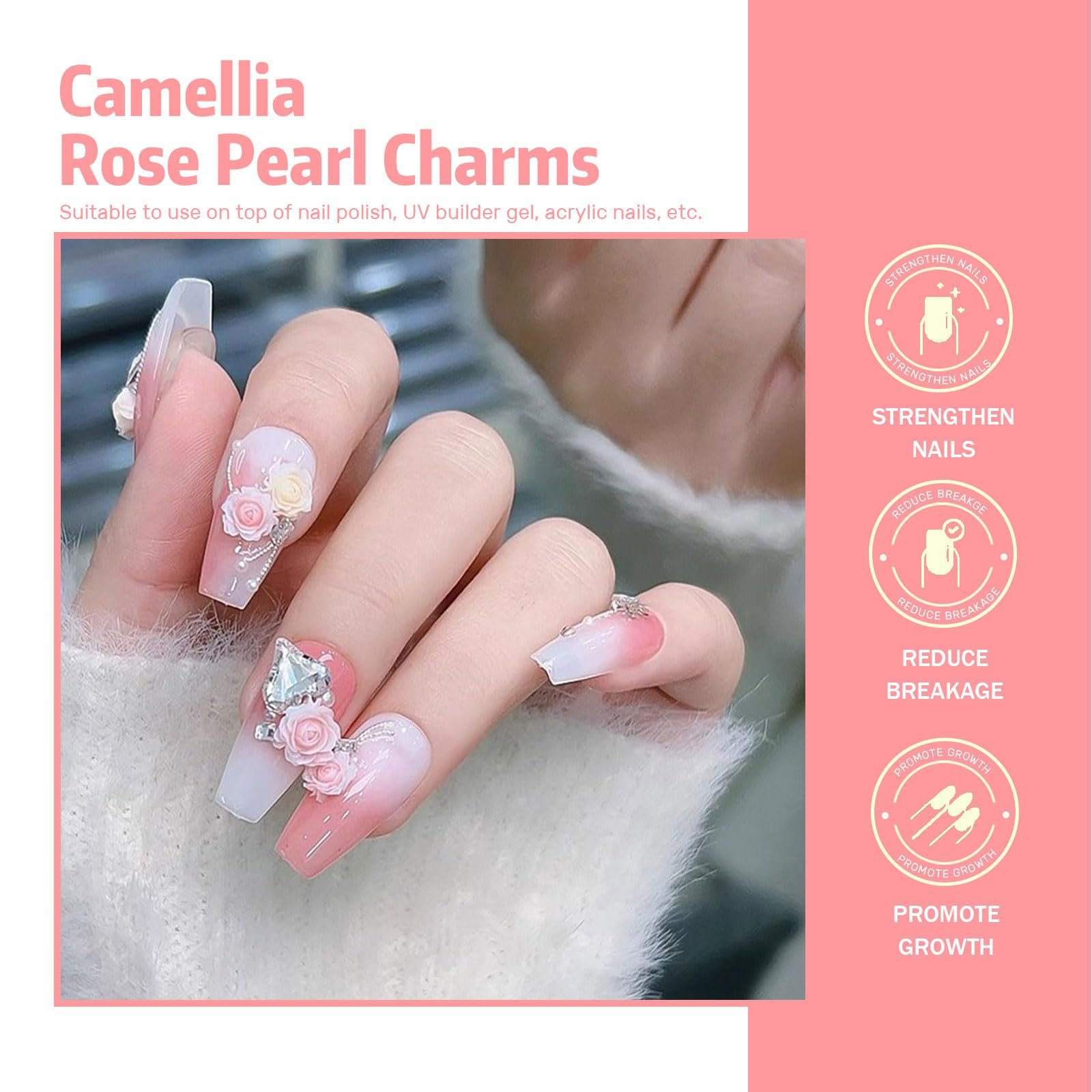 Подвески для ногтей Цветы 3D Цветы для ногтей Роза/Камелия Разноцветные, 2 шт, фото №3