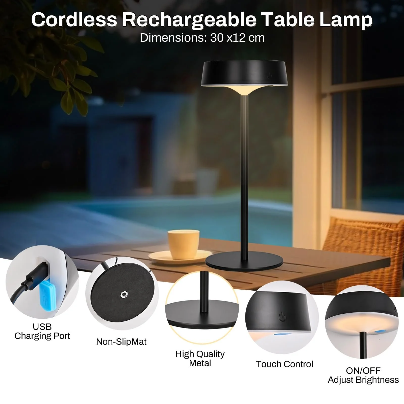 Настільна лампа Solar LED 3CCT IP67 Набір 2 шт., фото №6