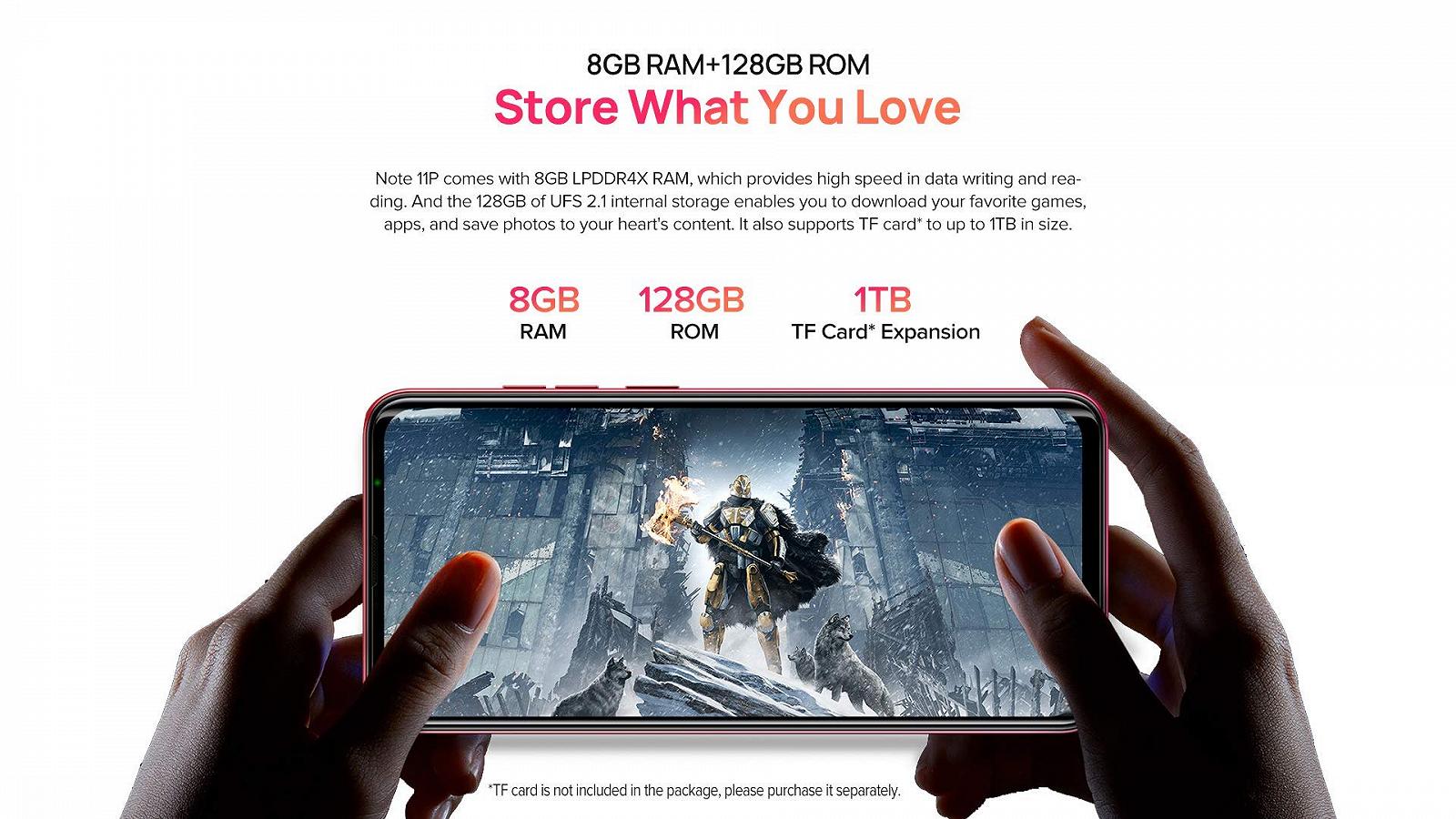 Смартфон Ulefone Note 11P 8/128GB 6.55", фото №8 Смартфон Ulefone Note 11P 8/128GB 6.55", фото №8