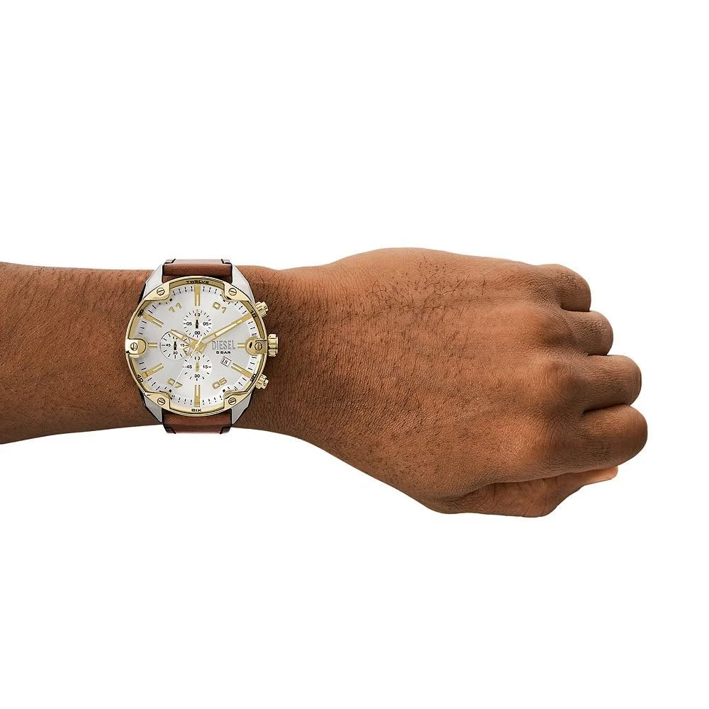 Годинник Diesel Spiked Чоловічий, кварцовий хронограф з шкіряним ремінцем, фото №2 Годинник Diesel Spiked Чоловічий, кварцовий хронограф з шкіряним ремінцем, фото №2