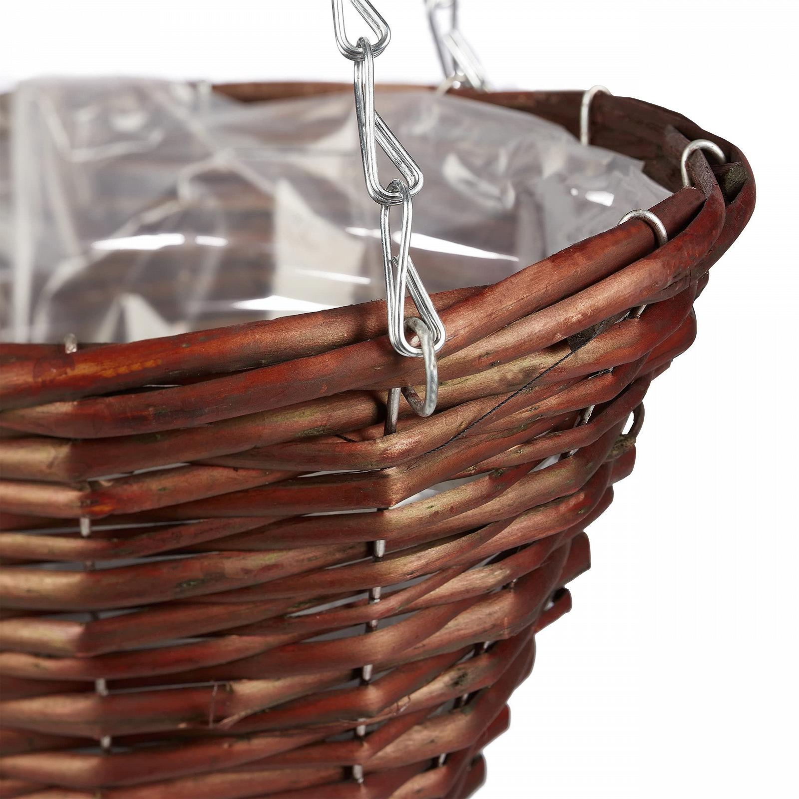 Підвісні кошики Relaxdays набір з 3 шт. плетені коричневі 30 x 25 см, фото №6