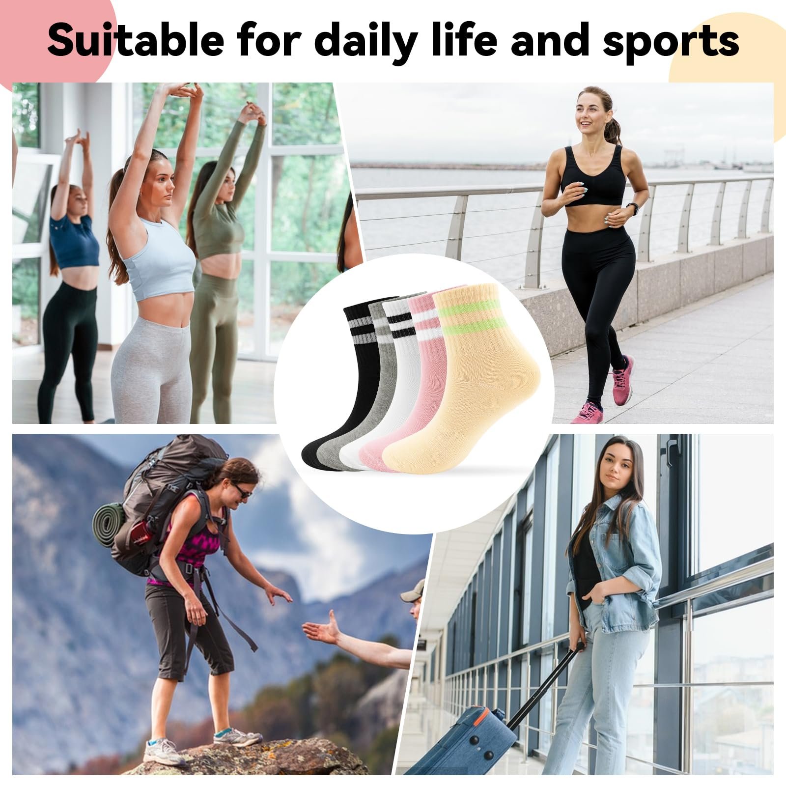 Носки теннисные 36-42 (10 пар) Разноцветные, фото №7