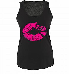 Майка Comedy Shirts Однотонная Kiss Mouth Skull Женская Размеры от S до XL Разные цвета - Фото 1