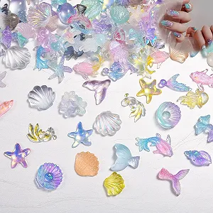 Морська серія 50 шт. 3D акрилові з смоли Черепашка Морська зірка Самоцвіти - Фото 1