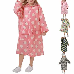 Дитячий дощовий плащ Eauptffy з капюшоном, водонепроникний, багаторазовий synthetic.ua - Фото 1