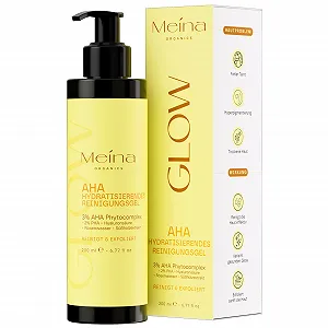 Гель для умывания Meina AHA Glow с PHA, гиалуроновой кислотой и розовой водой, для сияния кожи, 200 мл - Фото 1