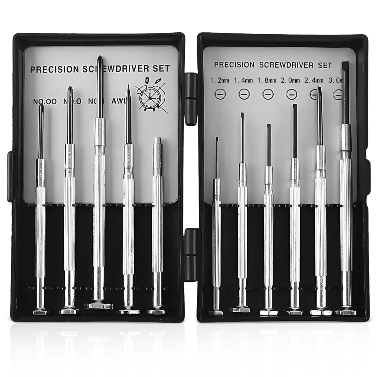 Набір прецизійних викруток 11 в 1 для ремонту окулярів та годинників магнітний, фото №1