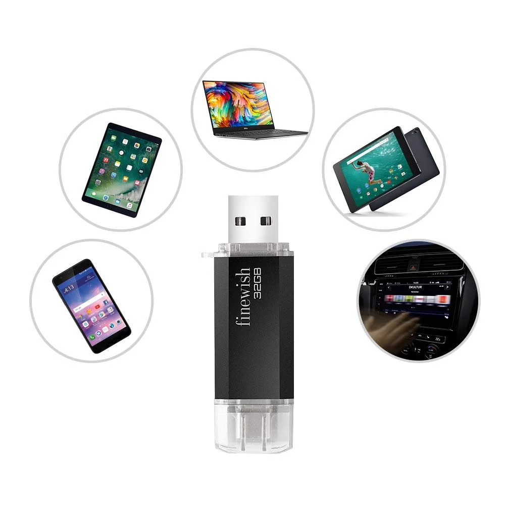 USB-флеш-накопичувач 32 ГБ 2-в-1 OTG USB 2.0 Type C Black, фото №5