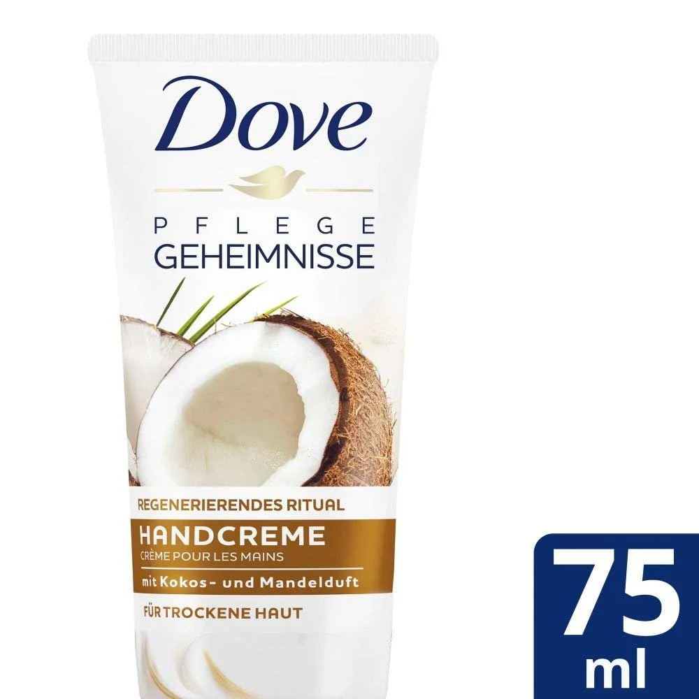 Крем для рук Dove Care Secrets Восстанавливающий ритуал с ароматом кокоса и миндаля 75 мл, фото №3