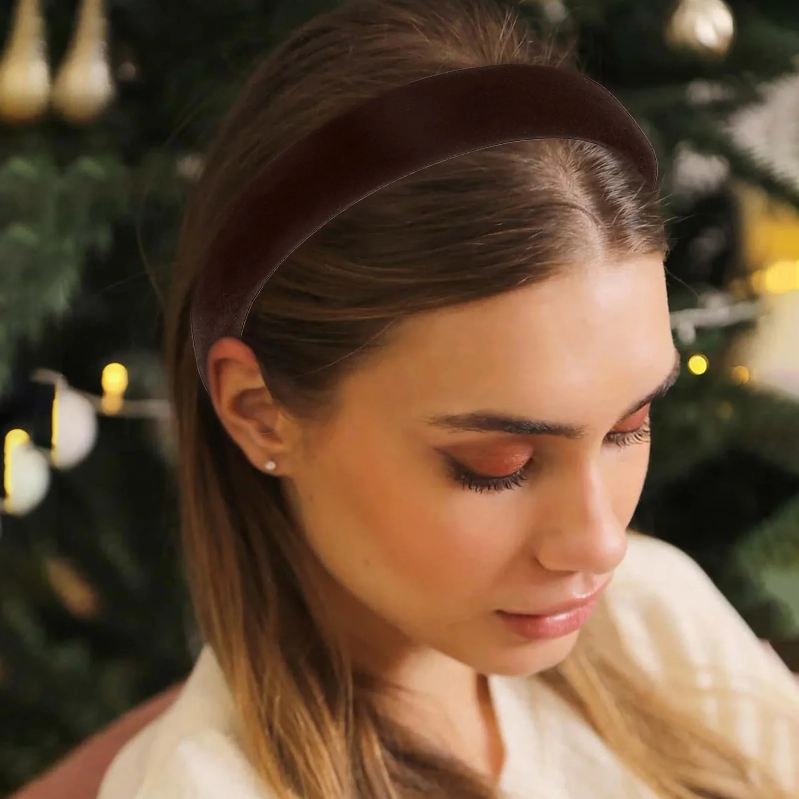 Набір з 3 широких оксамитових обручів на голову для жінок, фото №5