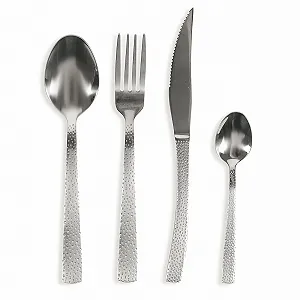 Набор столовых приборов Villa d'Este Home Tivoli, 24 предмета, нержавеющая сталь, кованый, серебристый матовый камень - Фото 1
