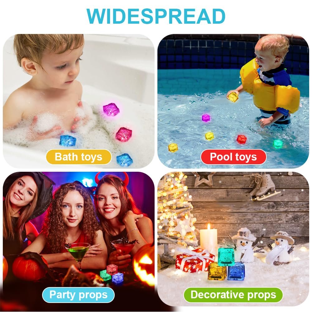 Іграшка для ванни Luminous Toy, 12 шт, LED крижані кубики, фото №7
