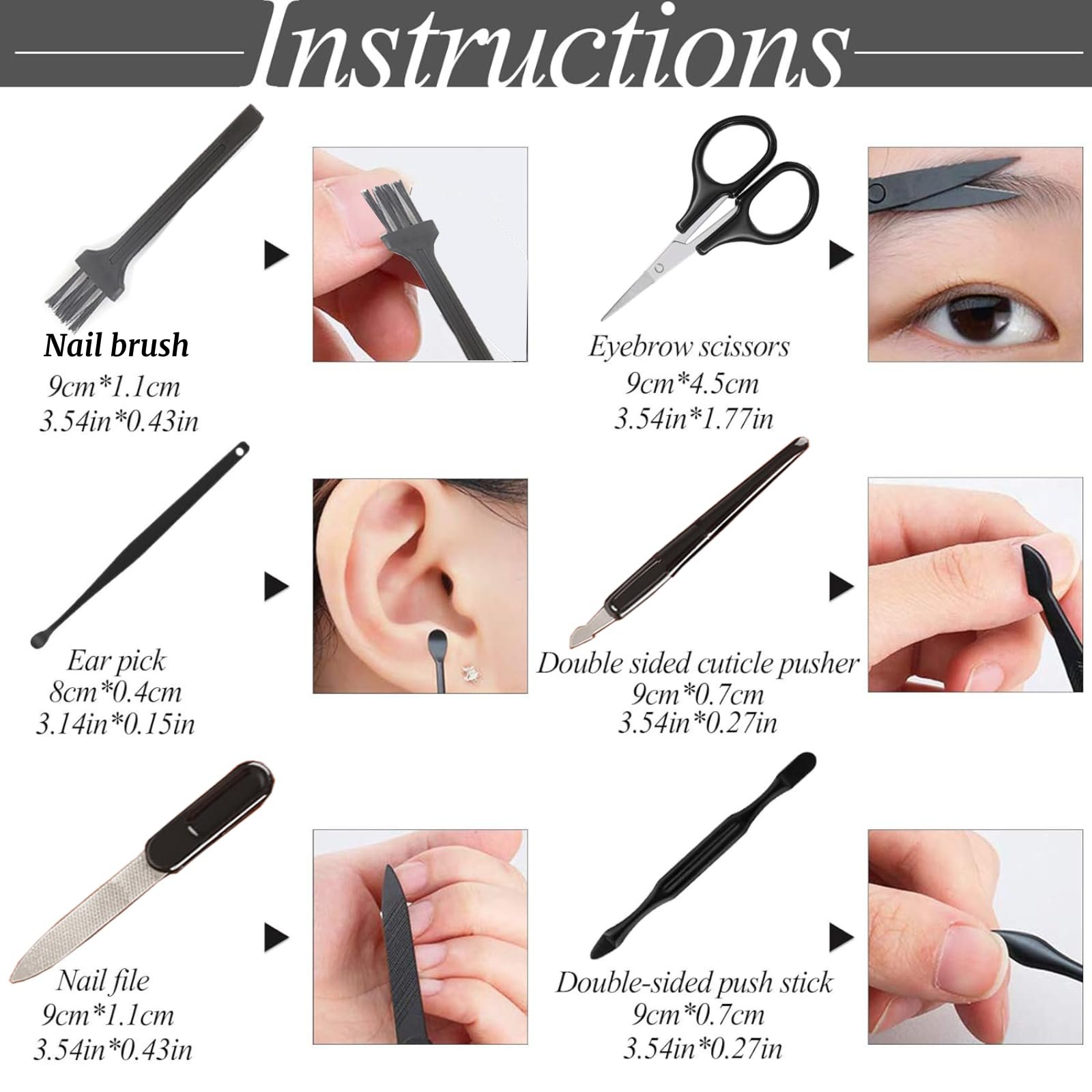 Набір для манікюру Glamour, 12 предметів, професійний з нержавіючої сталі, для чоловіків і жінок, фото №3 Набір для манікюру Glamour, 12 предметів, професійний з нержавіючої сталі, для чоловіків і жінок, фото №3